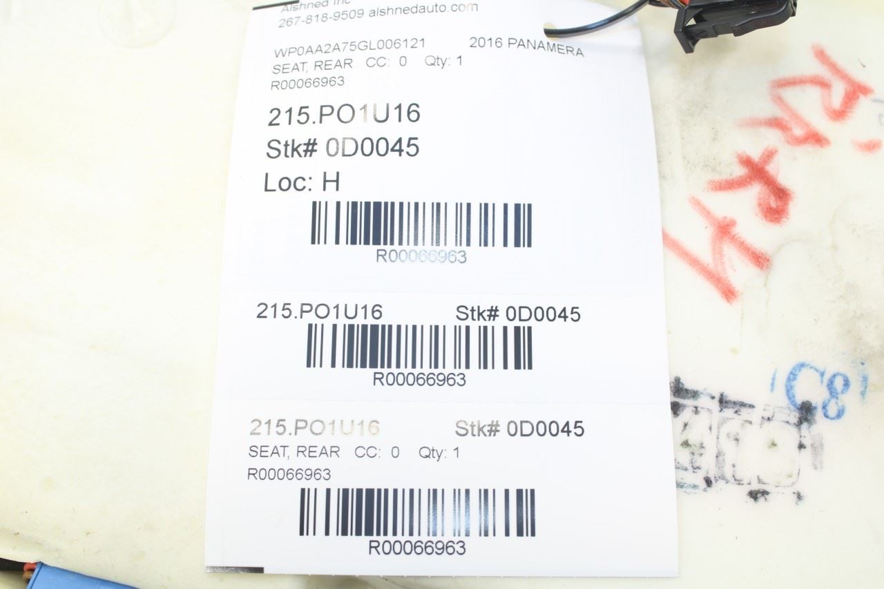 2010-16 Porsche Panamera 4 Rear Passenger Right Side 2nd Row Seat Lower Cushion - Alshned Auto Parts