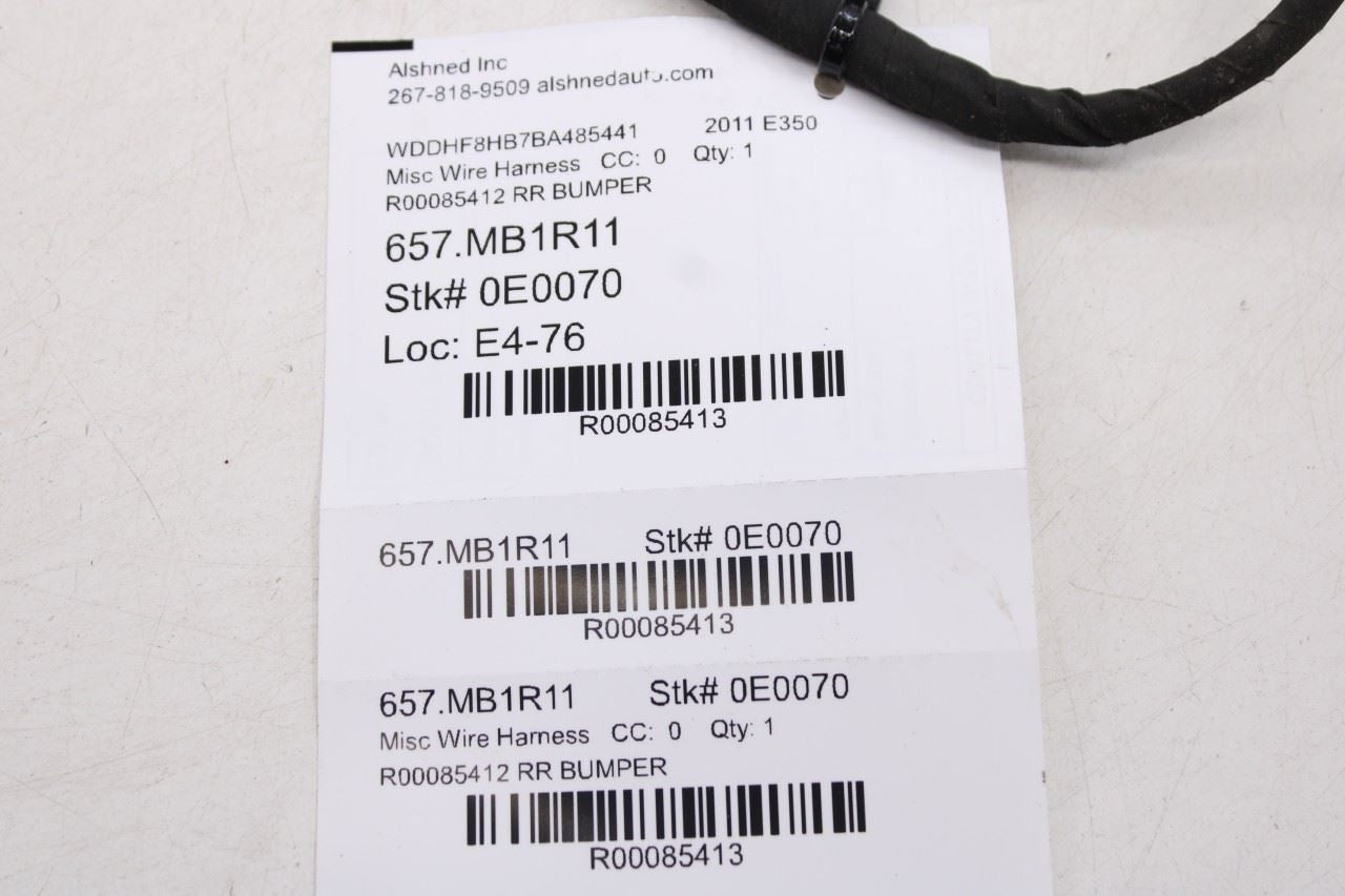 10-13 Mercedes-Benz E 350 Luxury 4Matic Rear Bumper Wire Harness w/ Park Sensors7