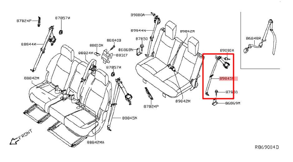 14-20 Nissan Pathfinder SV 3.5L Rear Driver LH Side 3rd Row Seat Belt Retractor - Alshned Auto Parts