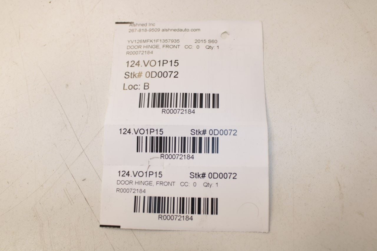 2015-18 Volvo S60 T5 Premier Front Left Door Hinge Upper and Lower Pair 31218520 - Alshned Auto Parts