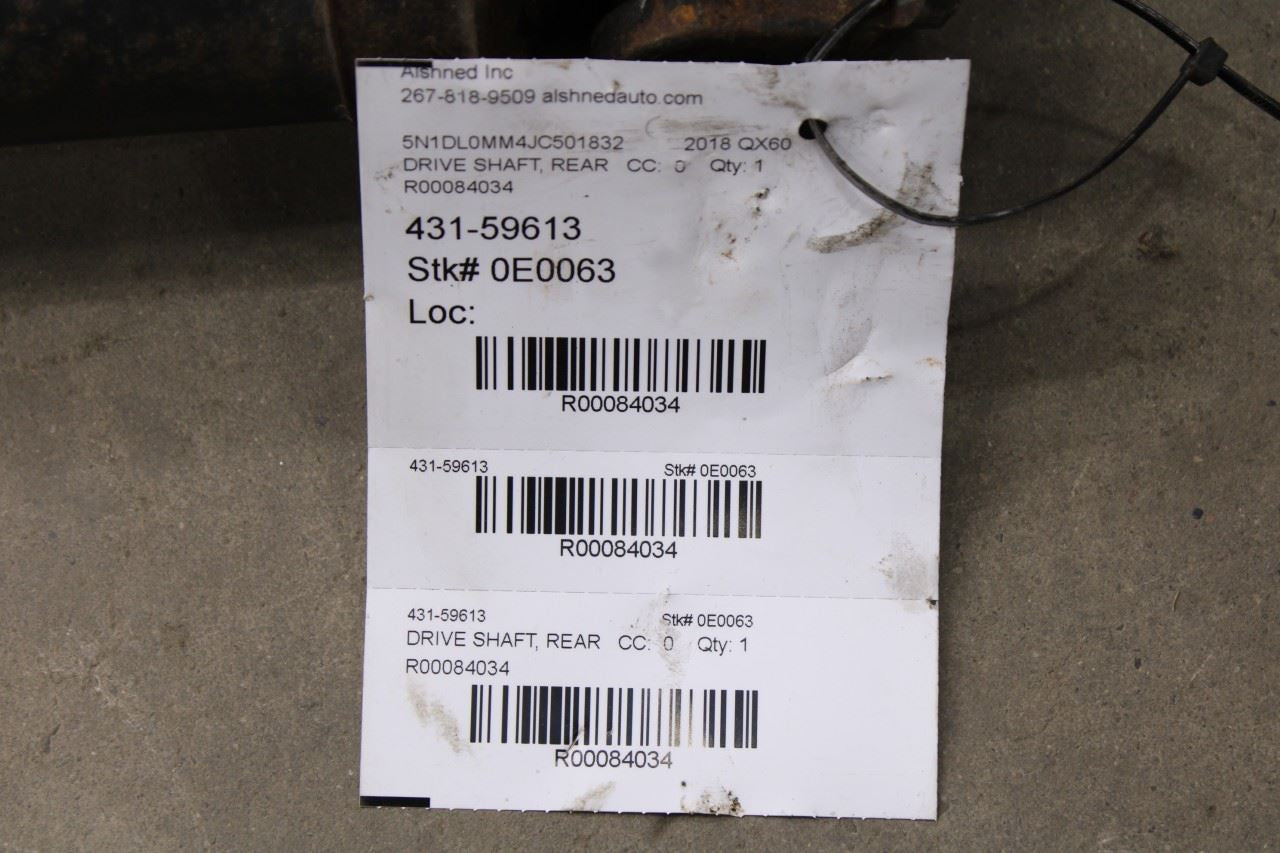 2014-2020 Infiniti QX60 AWD Rear Drive Shaft Propeller 37000-3JA2B OEM9