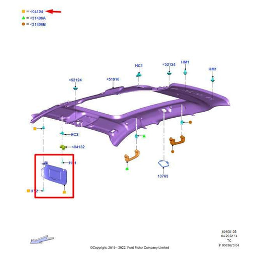 2020 Ford Escape SEL Front Right and LH Side Sun Visor Set w/ Illuminated Mirror - Alshned Auto Parts