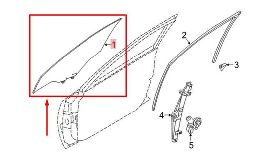 2016-2021 Nissan Maxima Front Left Driver Side Door Window Glass 80301-4RA0A OEM - Alshned Auto Parts