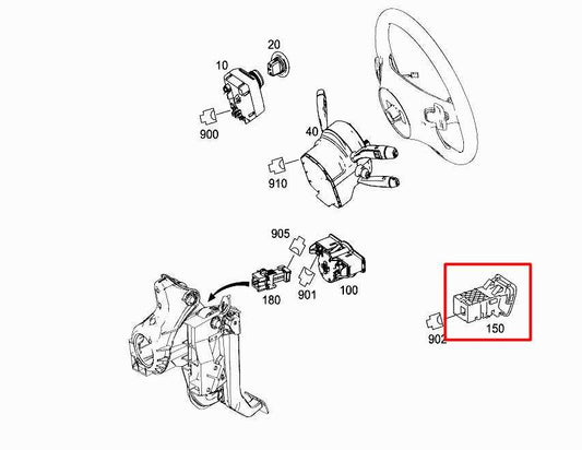 12-15 Mercedes-Benz ML350 RWD Dashboard Left Side Emergency Parking Brake Switch - Alshned Auto Parts