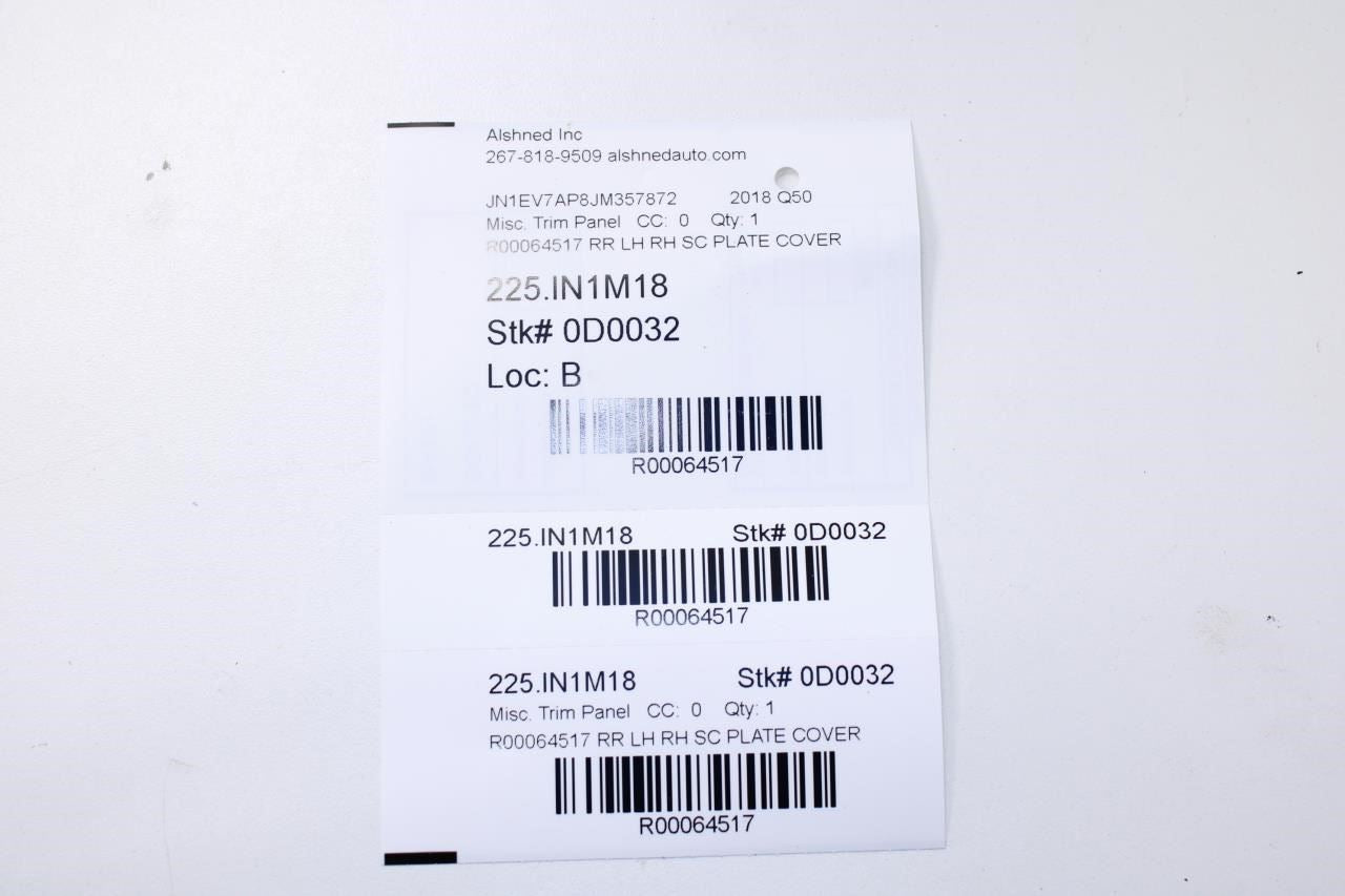 14-2023 Infiniti Q50 Luxe Rear Right and Left Door Sill Scuff Plate 769B2-4GA0A - Alshned Auto Parts