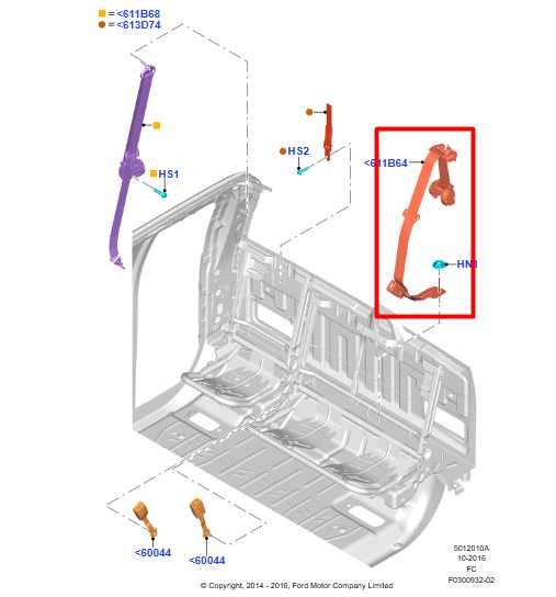 2015-17 Ford F150 Super Cab Lariat 2.7L Rear Center 2nd Row Seat Belt Retractor - Alshned Auto Parts