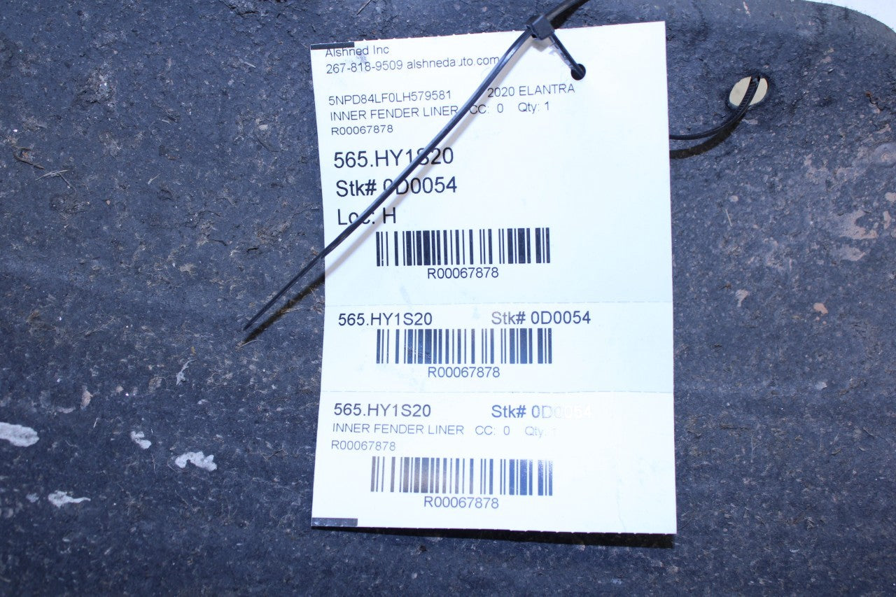 2019-20 Hyundai Elantra SEL Rear Left Driver Side Wheelhouse Liner Splash Shield - Alshned Auto Parts