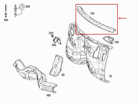 10-16 Mercedes-Benz E350 Sport 4MATIC FR Windshield Cowl Vent Grille Cover Panel - Alshned Auto Parts
