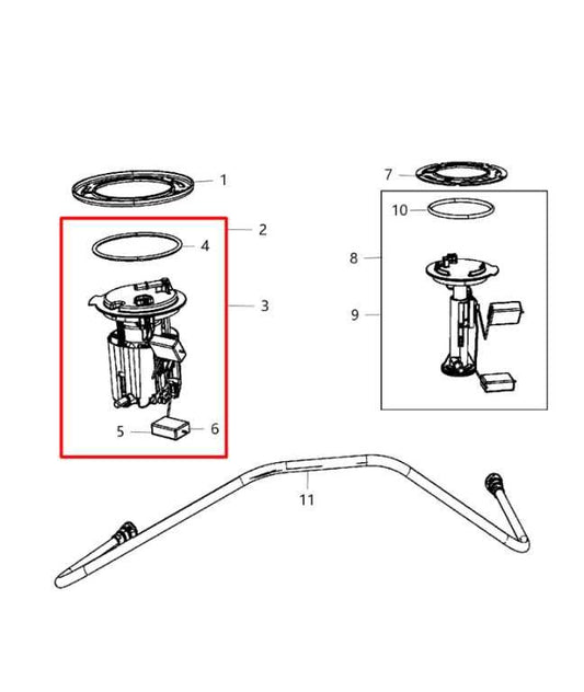 2012-2013 Jeep Patriot Latitude 2.4L 4WD Fuel Pump Assembly 05105075AC OEM - Alshned Auto Parts