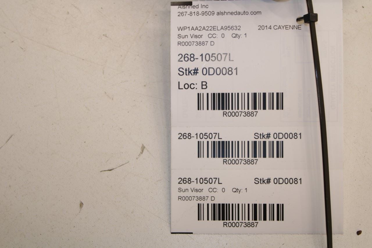 11-18 Porsche Cayenne Platinum Front Left Double Sun Visor w/ Illuminated Mirror - Alshned Auto Parts