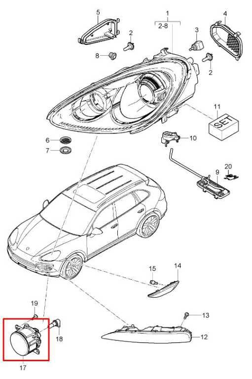 2011-2018 Porsche Cayenne S Front Right and Left Side Fog Light Lamp 955631163001