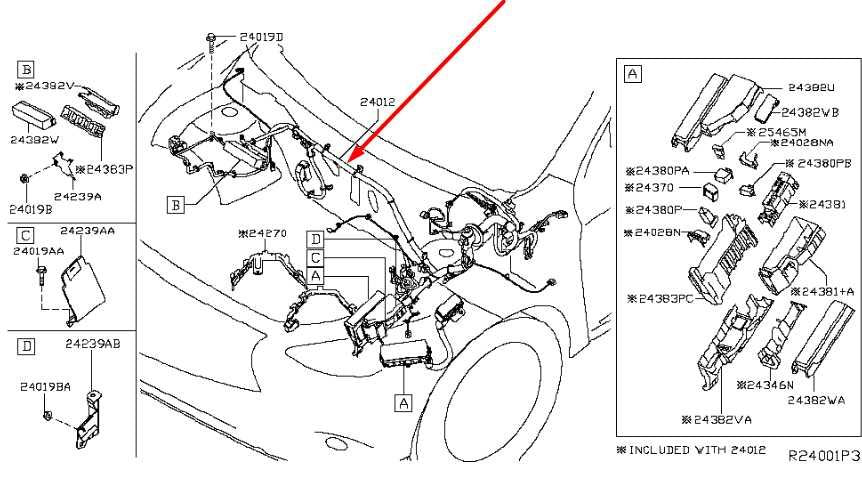 17-19 Infiniti QX60 3.5L AWD Under Hood Engine Bay Wire Harness 24012-9NJ7E OEM1