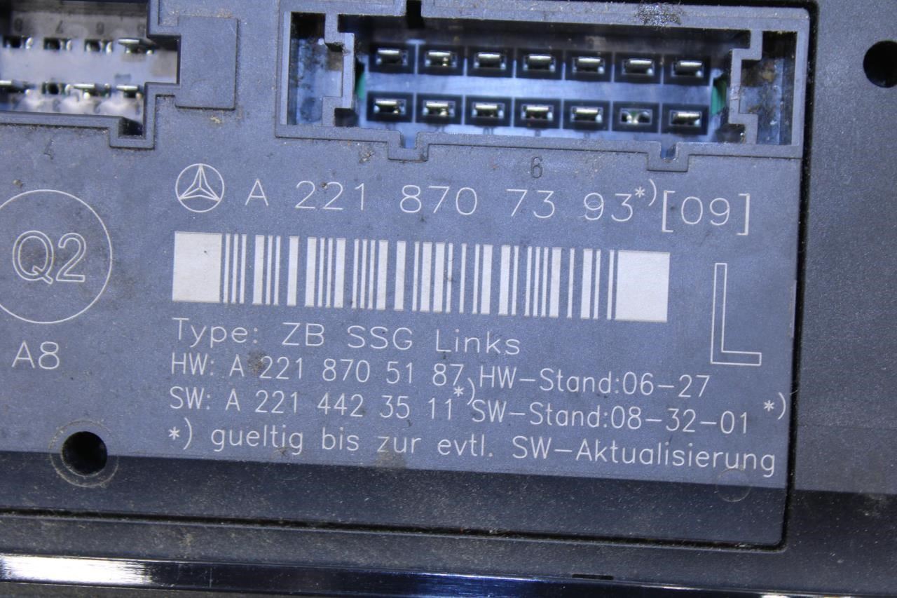 07-2013 Mercedes-Benz S550 Front Left Side Seat Control Module 221-870-73-93 OEM - Alshned Auto Parts