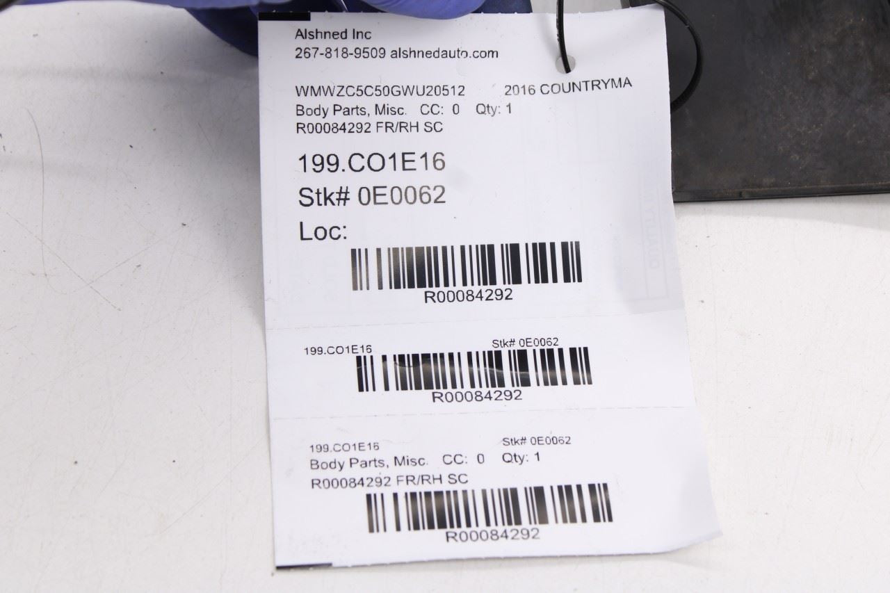 10-16 Mini Countryman Cooper S Front Right Fender Wheel Opening Molding 980188210