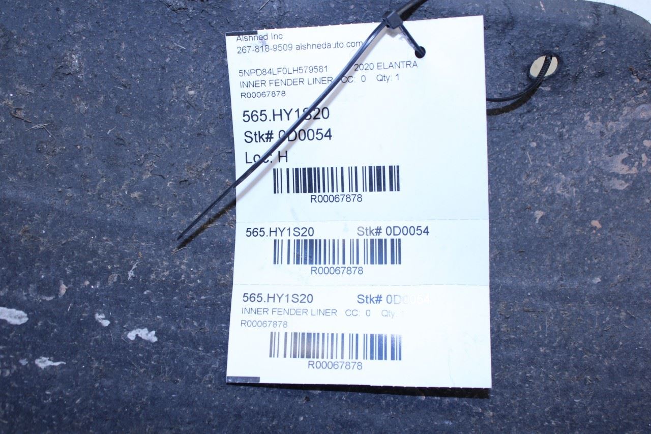 2019-20 Hyundai Elantra SEL Rear Left Driver Side Wheelhouse Liner Splash Shield - Alshned Auto Parts