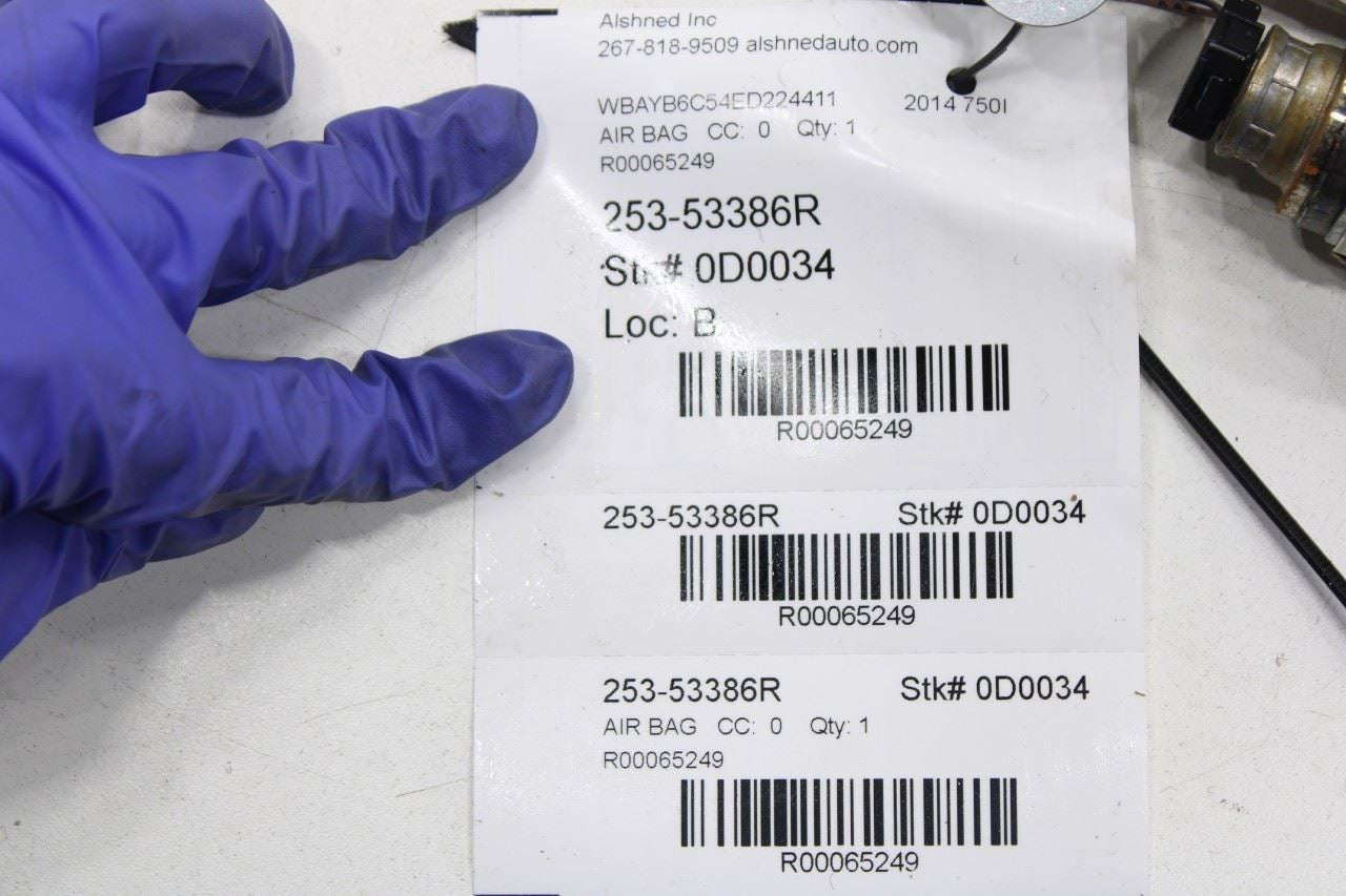 2010-2015 BMW 750I xDrive Right Side Roof Inflator Curtain Air Bag 85911027212 OEM - Alshned Auto Parts