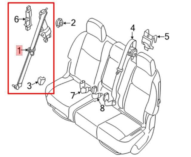 13-20 Nissan Pathfinder SV Rear LH Side 2nd Row Seat Belt Retractor 88845-9NP0B - Alshned Auto Parts