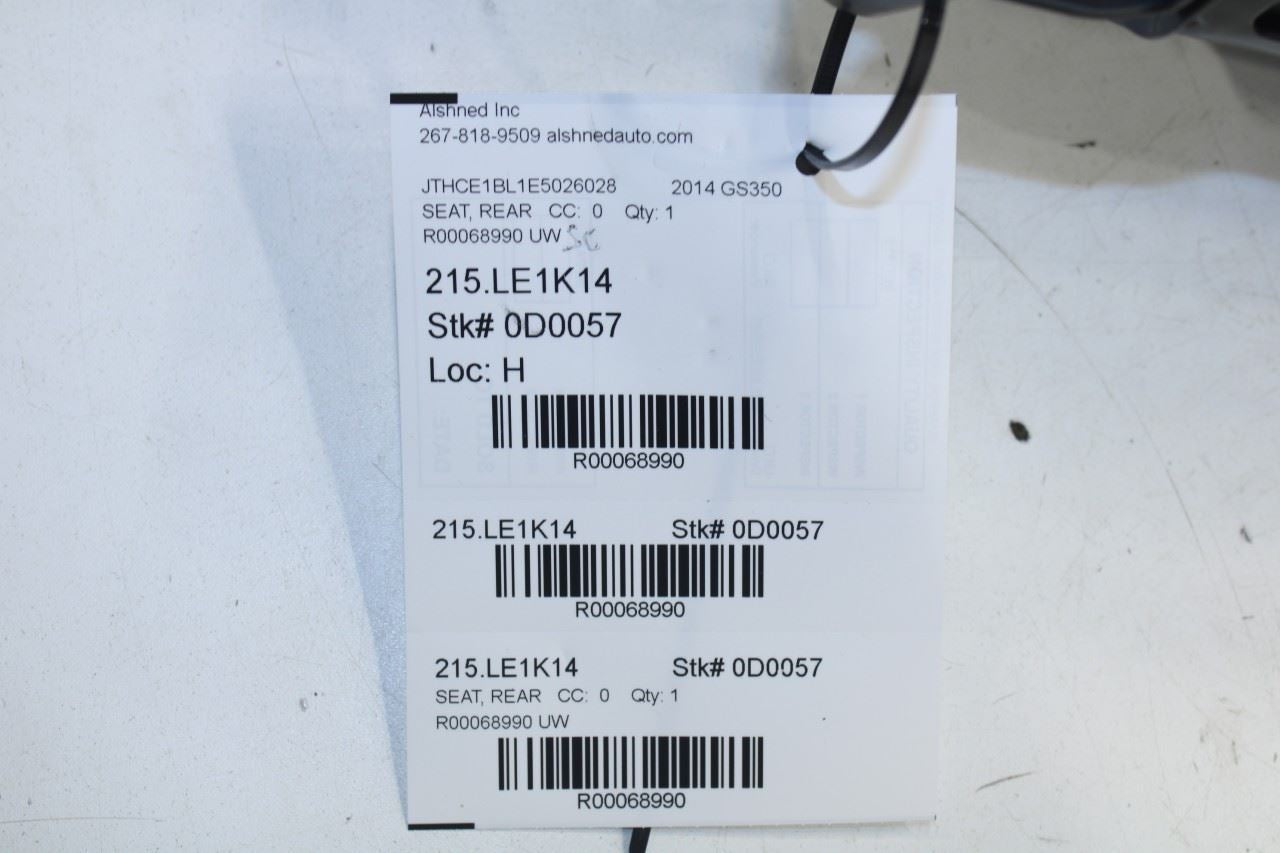 13-15 Lexus GS350 3.5L AWD Rear 2nd Row Center Seat Armrest Bottom w/ Cup Holder - Alshned Auto Parts