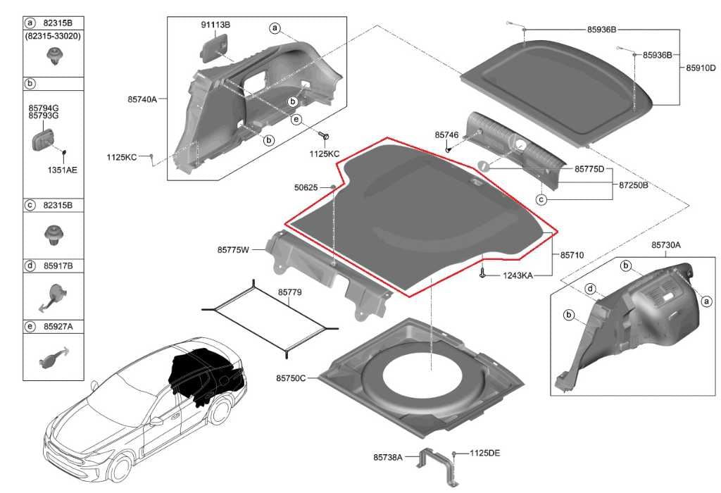 18-23 Kia Stinger GT2 AWD Rear Trunk Floor Cargo Cover Panel Hard Mat 85710J5000 - Alshned Auto Parts