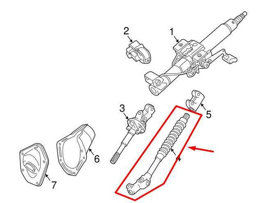 15-23 Toyota Tacoma 4WD Steering Column Lower Intermediate Shaft 45203-04030 OEM - Alshned Auto Parts