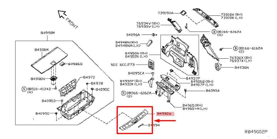 2013-20 Nissan Pathfinder SL Rear Trunk Kick Sill Scuff Panel Cover 84990-3KA0A - Alshned Auto Parts