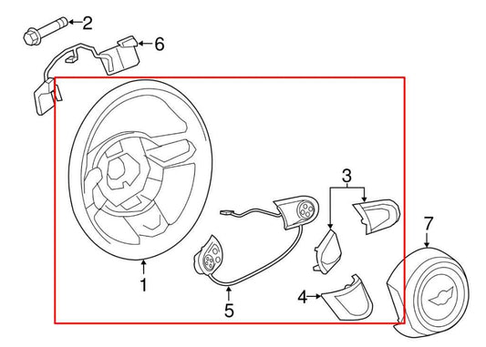 07-15 Mini Cooper 1.6L Steering Wheel Leather w/ Control Buttons 32-30-6-794-624 - Alshned Auto Parts