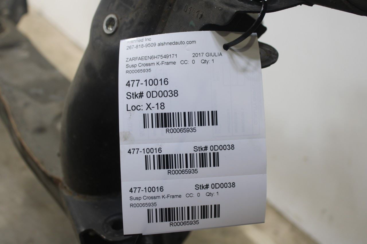 2017-22 Alfa Romeo Giulia Ti 2.0L AWD Rear Crossmember Subframe 00505527060 OEM - Alshned Auto Parts
