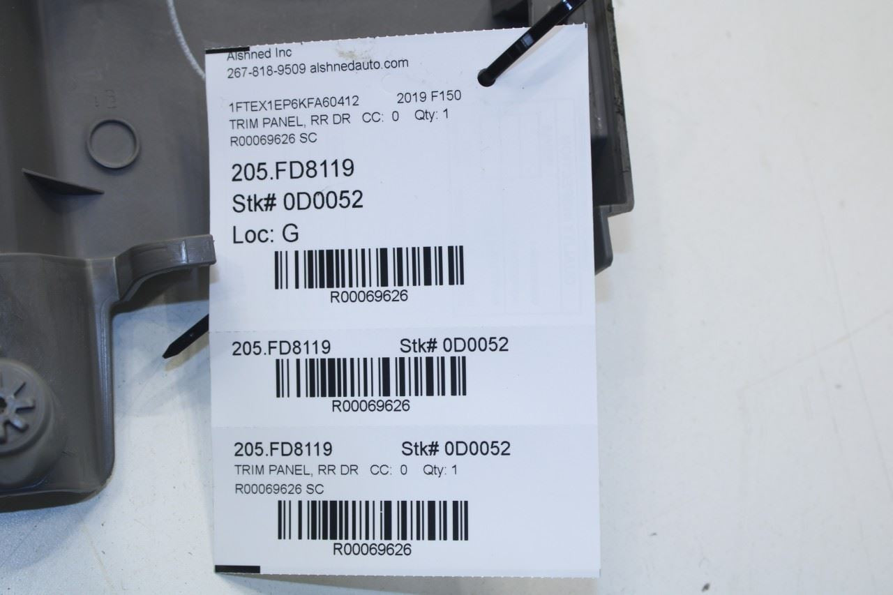 2015-2020 Ford F150 XL Super Cab Rear Left Door Trim Panel GL3B-1827407-BD OEM - Alshned Auto Parts