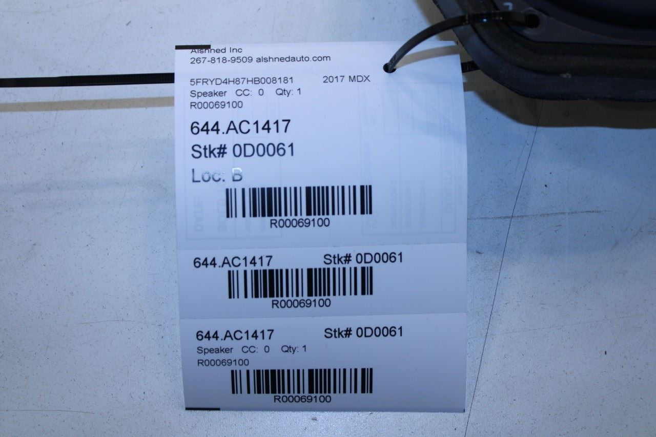 2014-2024 Acura MDX Advance Rear Right Side Door ELS Audio Speaker 39120-TZ5-A01 - Alshned Auto Parts
