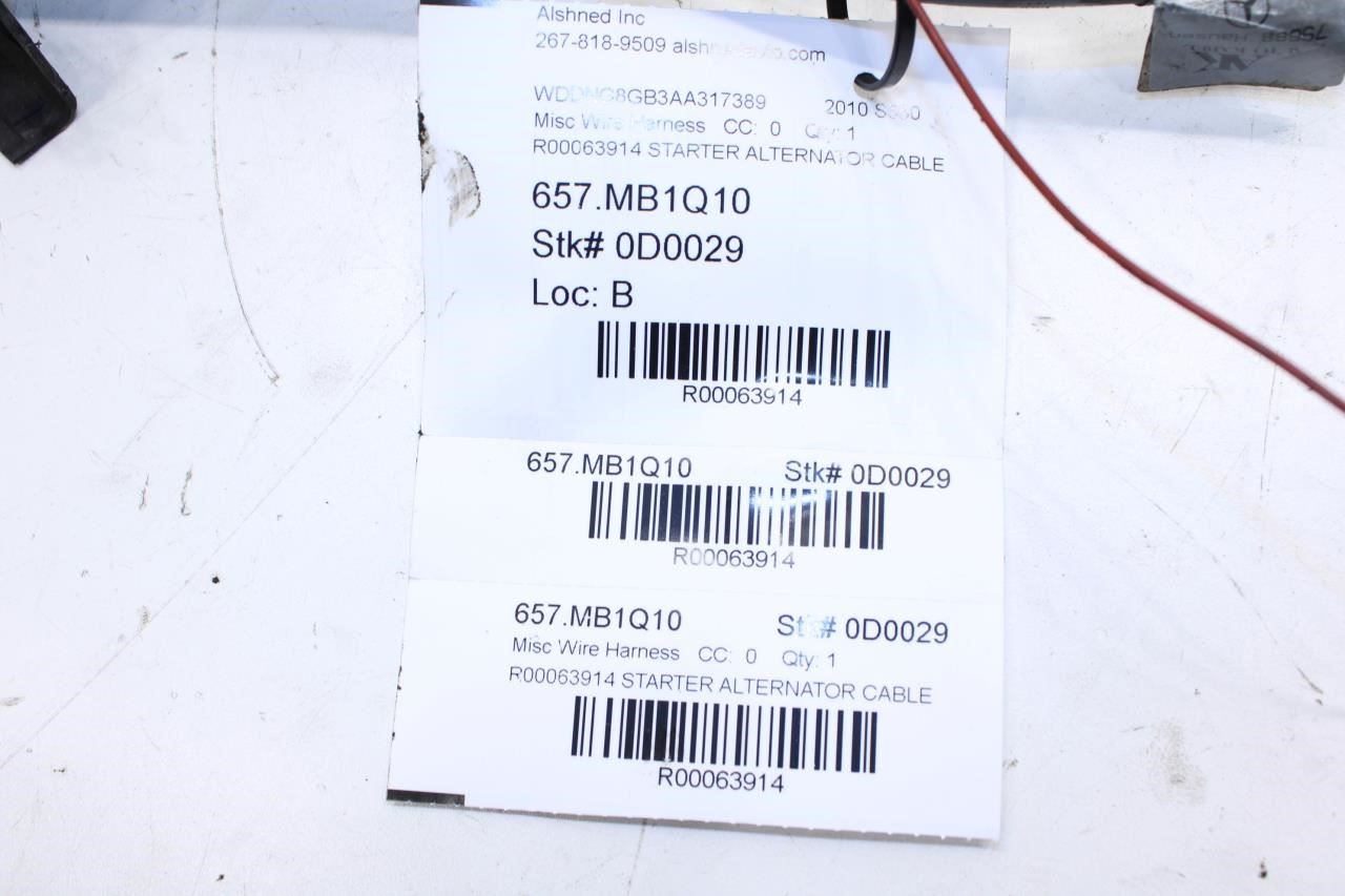 2010-13 Mercedes-Benz S550 Starting Motor Alternator Electronic Cable 2215405035 - Alshned Auto Parts