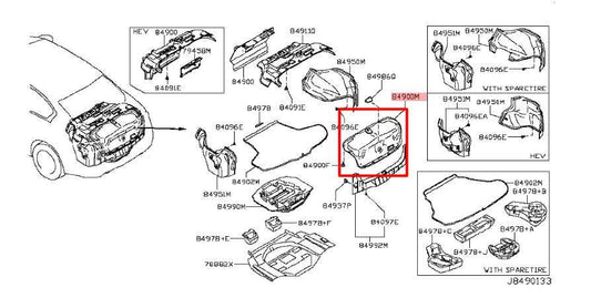 14-23 Infiniti Q50 Luxe Rear Trunk Deck Lid Trim Finisher Cover Panel 849664GA0A - Alshned Auto Parts