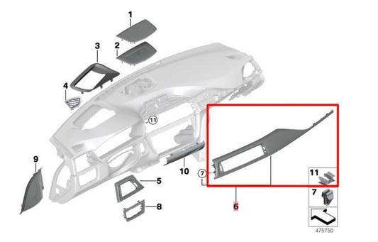 18-20 BMW 430i xDrive Front Dashboard Air Vents w/ Trim Panel and Hazard Switch - Alshned Auto Parts