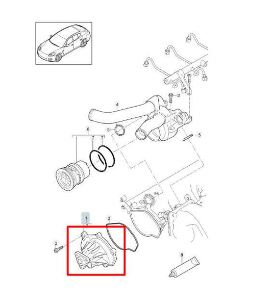 10-16 Porsche Panamera 4 3.6L Engine Motor Coolant Water Pump 948-106-033-01 OEM - Alshned Auto Parts