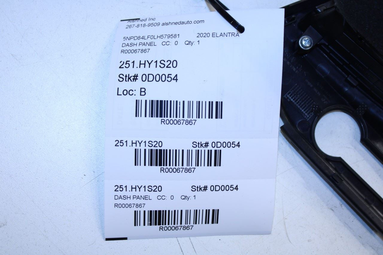 2019-2020 Hyundai Elantra SEL Dash Center Screen Bezel Trim w/ Air Vents Grilles - Alshned Auto Parts
