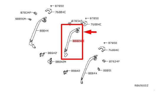 2018-19 Nissan Sentra SV Rear Center 2nd Row Seat Belt Retractor 88854-5UD8A OEM - Alshned Auto Parts