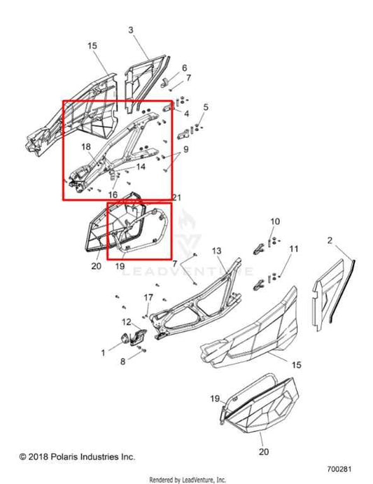14-24 Polaris RZR XP 1000 Front Right Door Frame w/ Lower Door Mount Weld Frame - Alshned Auto Parts