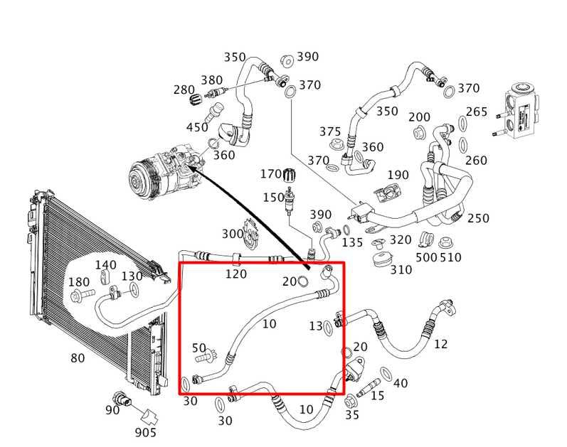 10-16 Mercedes-Benz E350 4Matic AC Air Conditioning Discharge Pressure Hose Line - Alshned Auto Parts