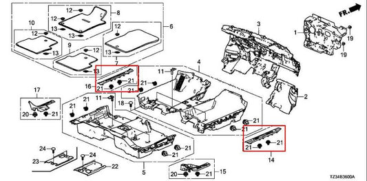 2015-2020 Acura TLX Tech Front Right and Left Side Door Sill Scuff Kick Plate - Alshned Auto Parts