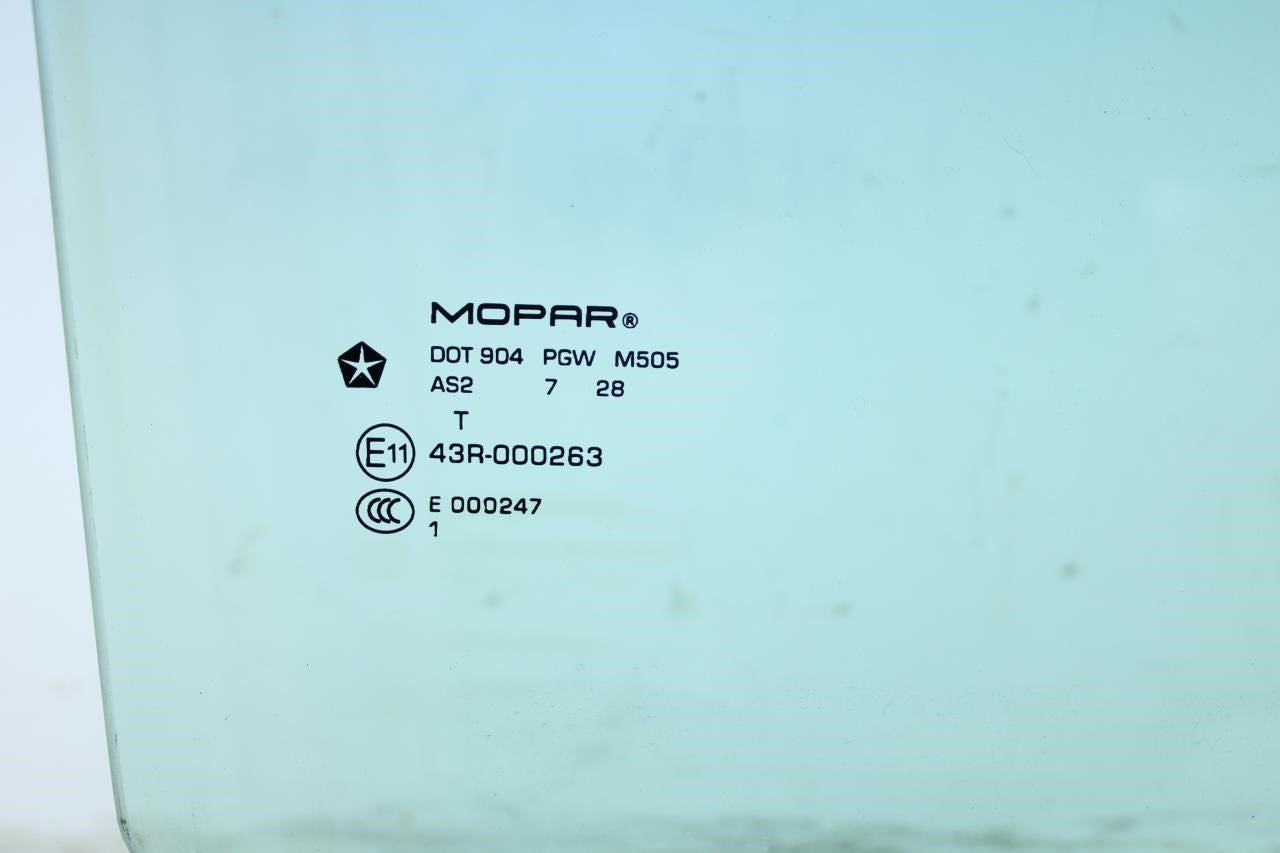 2009-2018 Jeep Wrangler Sahara FR RH Passenger Side Door Window Glass 55395248AB - Alshned Auto Parts