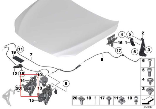 2010-15 BMW 750Li xDrive Front Right and Left Hood Bonnet Lock Latch 51237183762 - Alshned Auto Parts