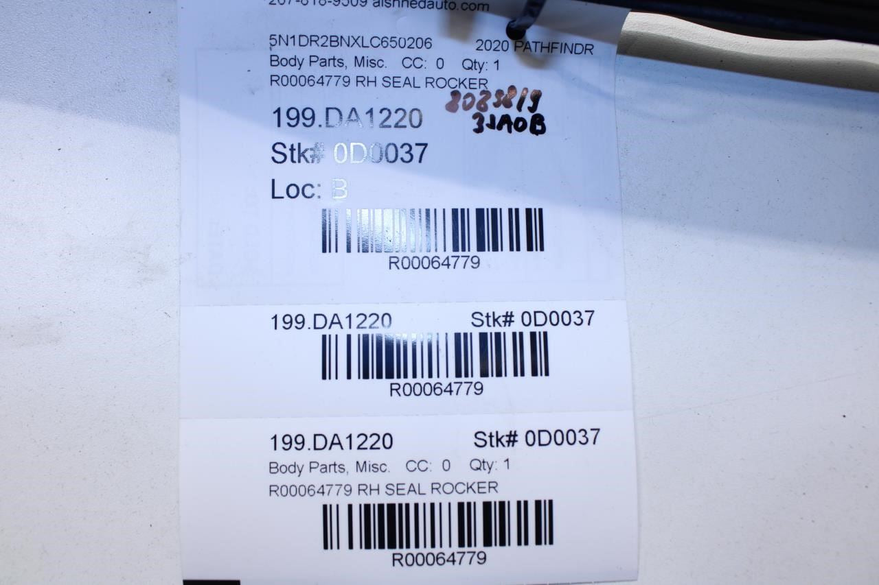 2013-2020 Nissan Pathfinder SV Right Side Rocker Panel Molding Seal 80838-3JA0B - Alshned Auto Parts