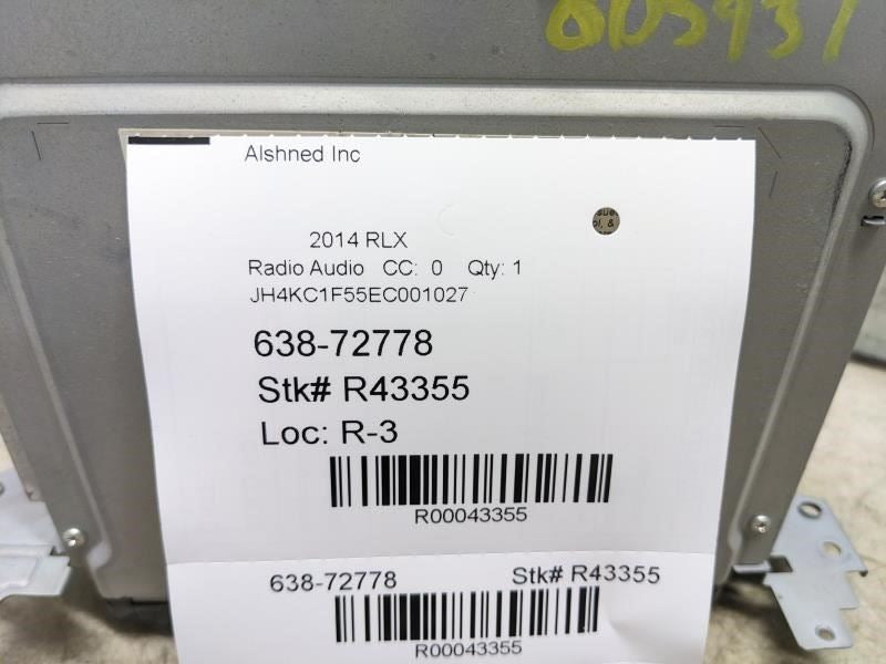 2014-2015 Acura RLX CD Navi GPS Audio Radio Receiver 39540-TY2-A017-M1 OEM *ReaD - Alshned Auto Parts