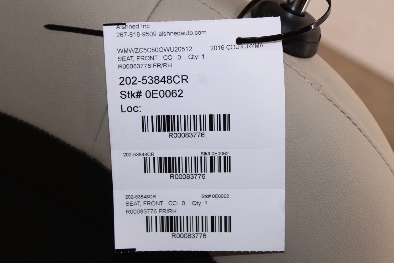 11-17 Mini Countryman Cooper S AWD Front Passenger Right Side Seat Full Complete13