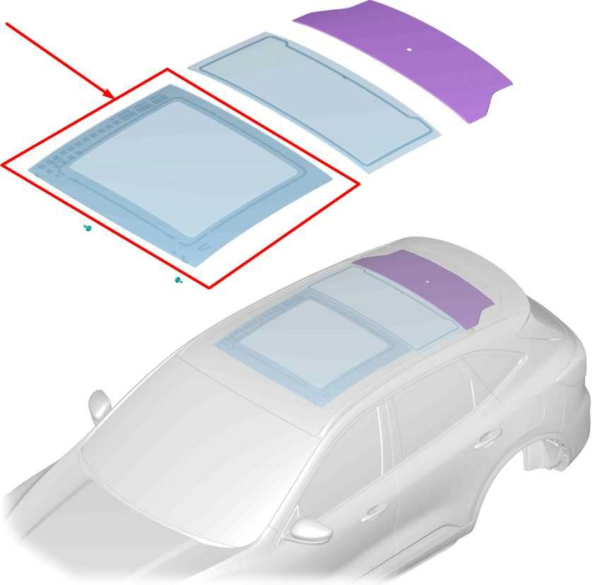 2020 Ford Escape SEL Front Sunroof Window Glass LJ6B-F500A18-AA OEM - Alshned Auto Parts