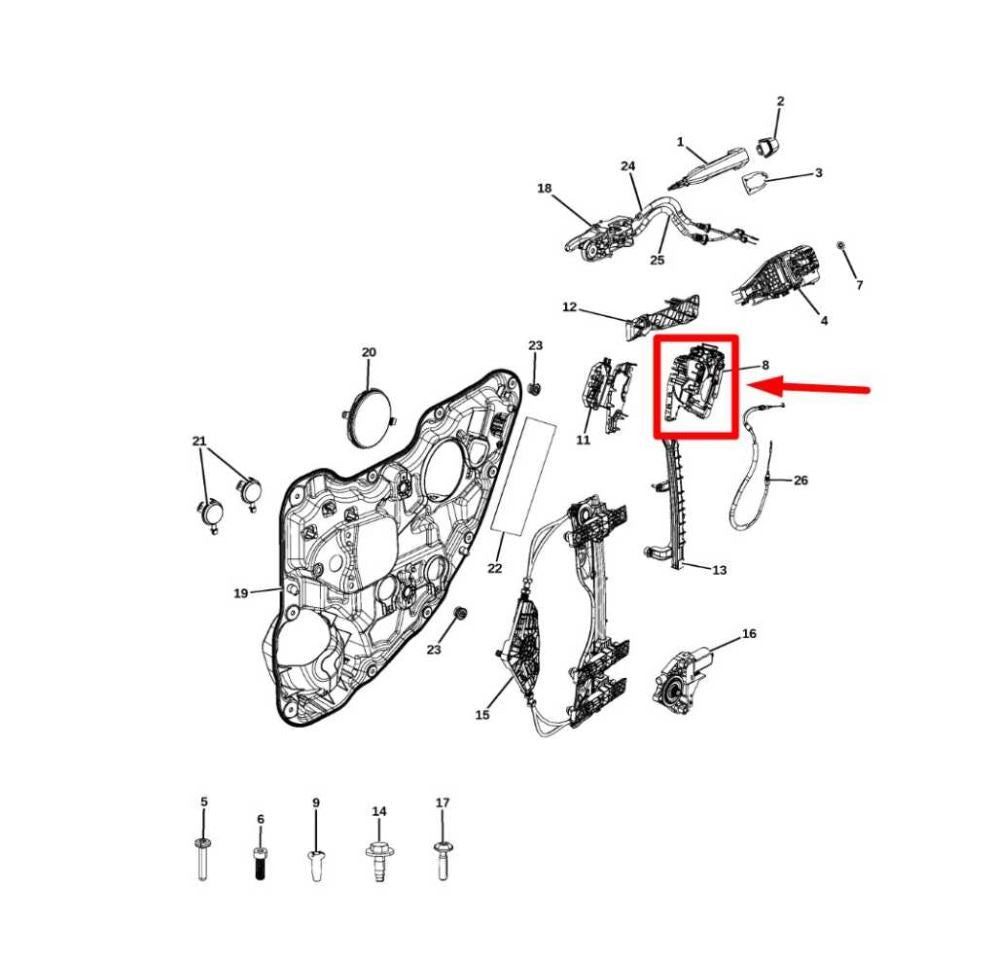 2014-2022 Jeep Cherokee Rear Left Side Door Lock Latch Actuator 04589915AE OEM - Alshned Auto Parts