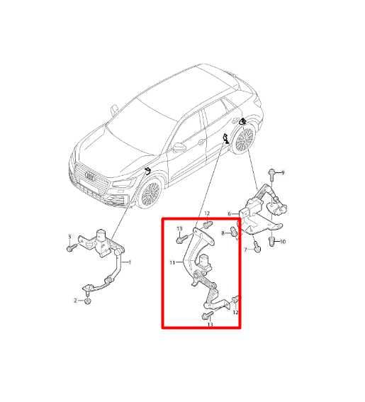 19-24 Audi Q3 S Line AWD Rear LH Headlight Height Lever Sensor 5Q0-512-521-G OEM - Alshned Auto Parts