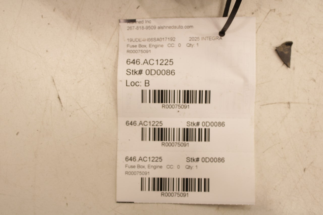 2023-2025 Acura Integra A-Spec 1.5L FWD Engine Bay Wiring Harness Fuse Relay Box - Alshned Auto Parts
