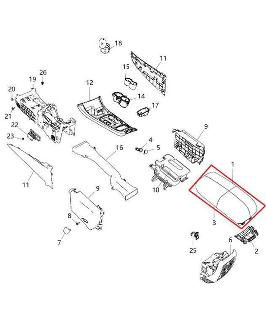 2015-17 Jeep Grand Cherokee Center Console Armrest Storage Lid 5PU02LT5AB *ReaD* - Alshned Auto Parts