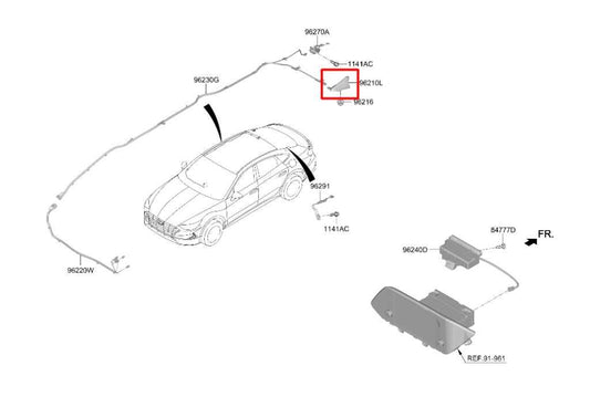 20-22 Hyundai Sonata SE 2.5L FWD Rear Roof Shark Fin Antenna 96210-L0000-EB OEM - Alshned Auto Parts