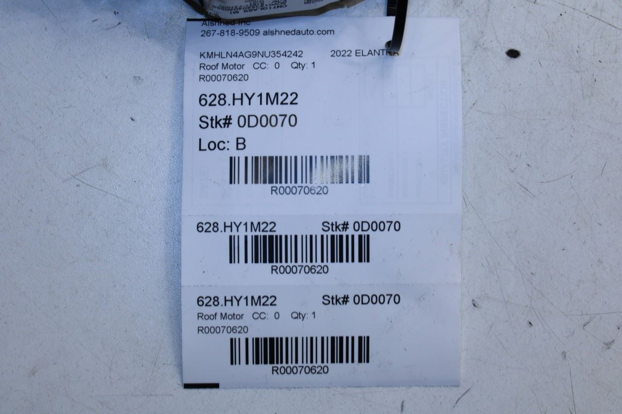 2021-2023 Hyundai Elantra SEL Roof Sunroof Power Motor 81631-F2700 OEM - Alshned Auto Parts